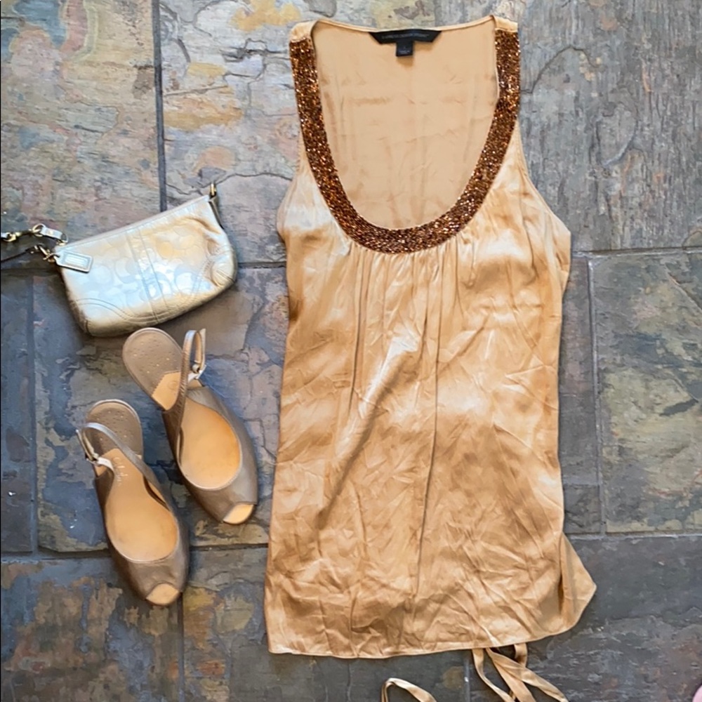 Express Design Studio brown beaded top
